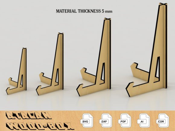 5MM Photo Holder Display Easel Laser Cut Graphics & Print Templates