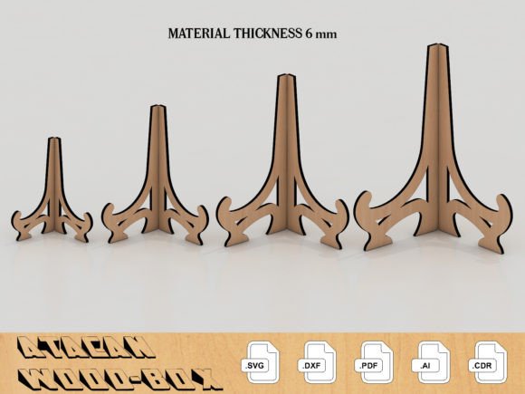 6MM Photo Holder Easel Display Stand Graphics & Print Templates