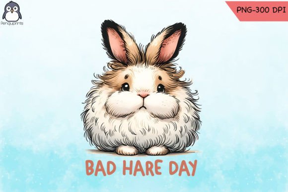 Bad Hare Day Bunny PNG Sublimation Graphics and Crafts