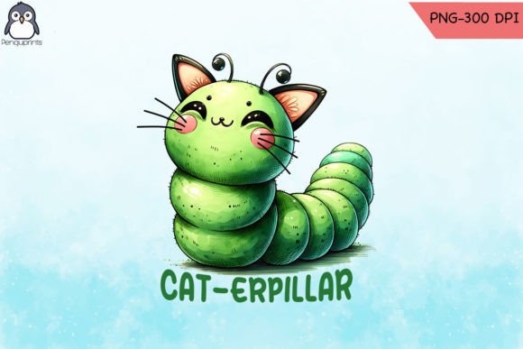 Cat-erpillar Funny Caterpillar PNG Graphics for Crafts