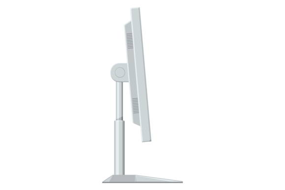 Computer Monitor Side View: Graphics for Modern Illustrations