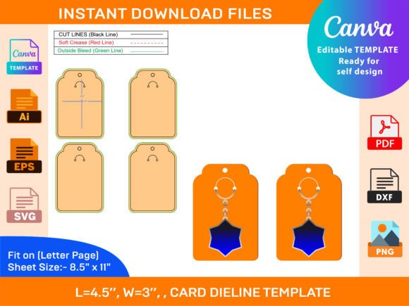 Display Keychain, Dieline Template: A Designer's Review for Print Templates and Graphics
