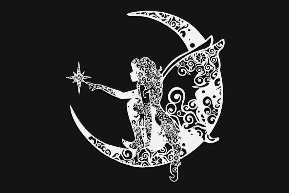 Fairy on Moon Mandala Drawing 39 Graphics and Laser Engraving Review