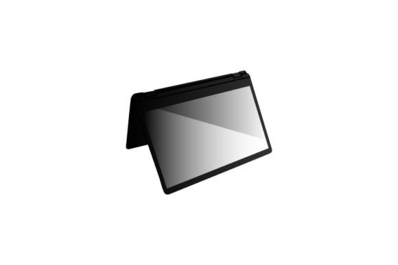 Gradient Laptop Screen Display Design Graphics and Illustrations Review