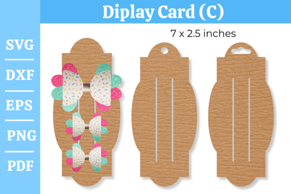 Hair Clip Display Card SVG Template FF for Graphics & Crafts