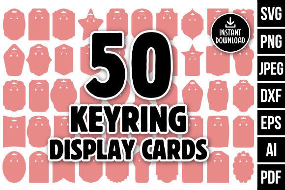 Keyring Display Card Svg Bundle, Keyring Graphics & Illustrations