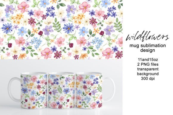 Mug Sublimation Design with Flowers, PNG Graphics and Crafts Review