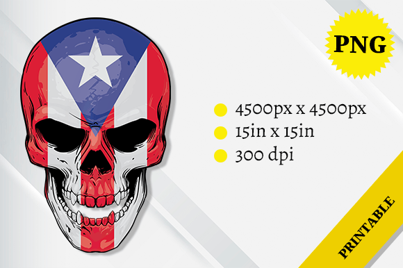 Puerto Rico Skull X Flag Graphics and Illustrations Review