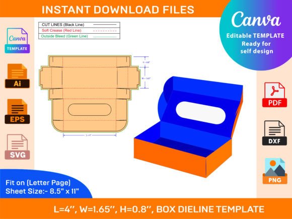 Rectangle Box with Display Dieline: Essential Graphics for Print Templates