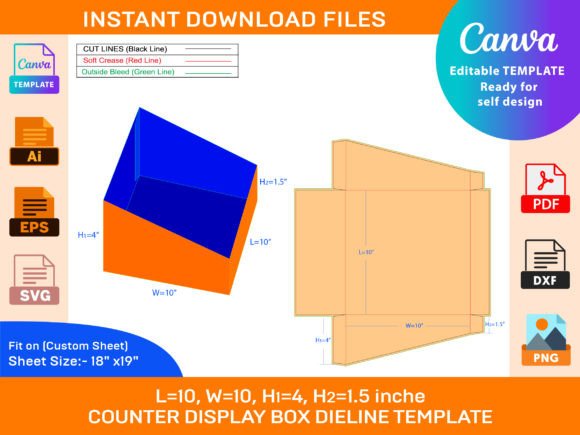 Shelf Organiser Product Counter Display Graphics for Print Templates