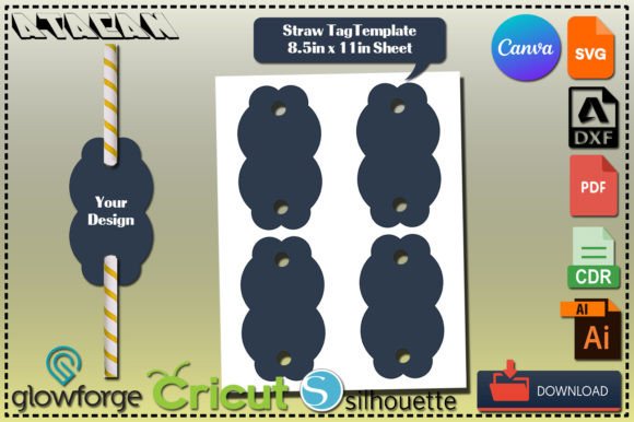 Straw Gift Tags Straw Topper Display: Premium Graphics for Local Brands