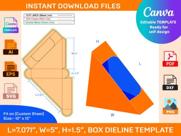 Triangel Display Gift Box 7.071x5x1.5 in Graphics Review