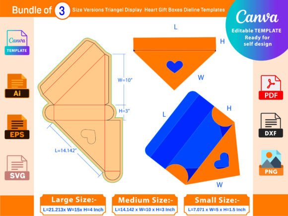 Triangle Display 3 Boxes Dieline Review